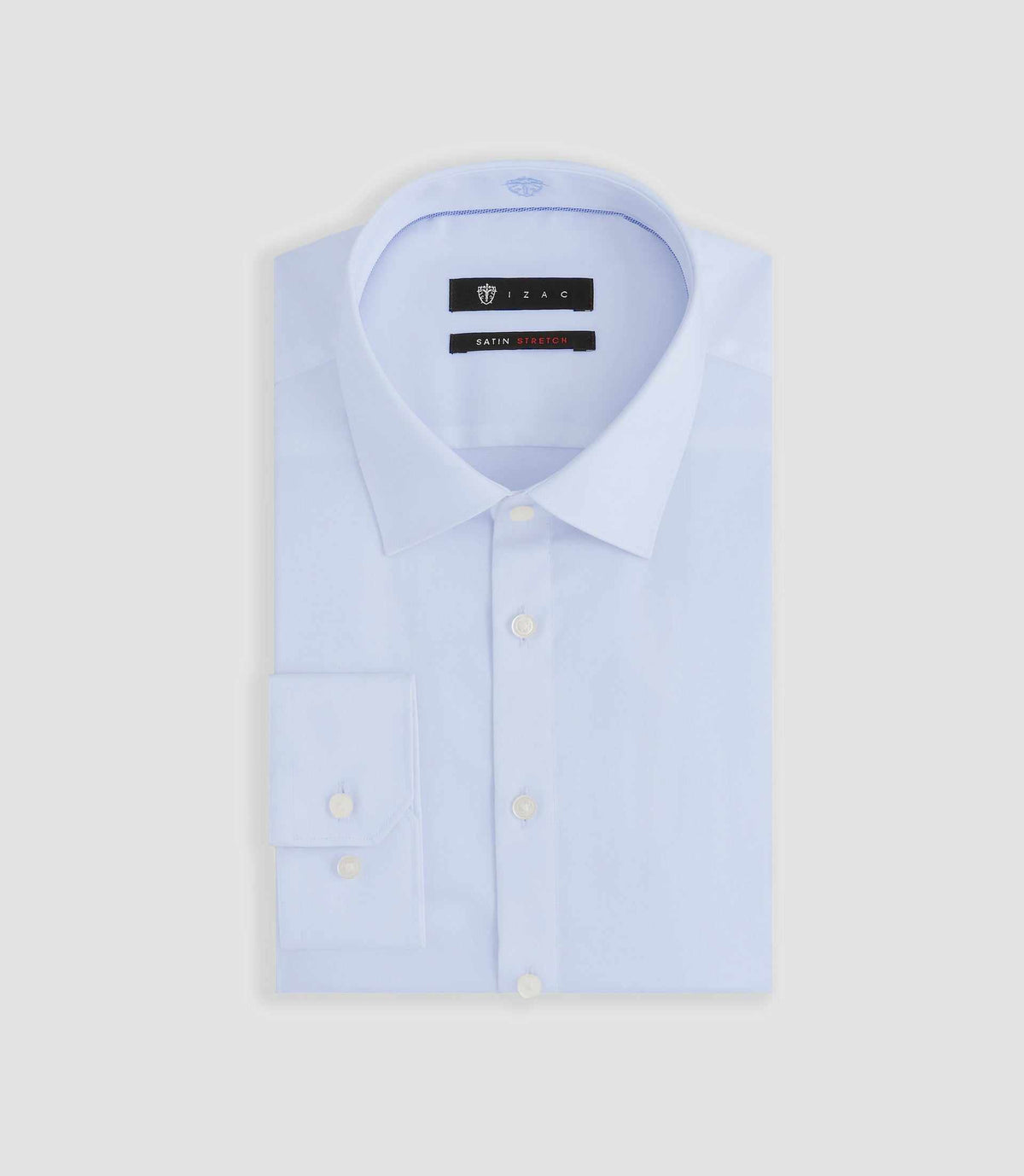 Chemise en satin stretch ciel SASTRETCHBASIC - IZAC