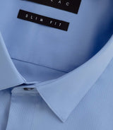 Chemise slim en satin coton bleu pastel SATINSLIM - IZAC