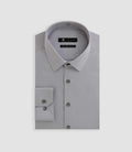 Chemise slim en satin coton gris clair SATINSLIM - IZAC