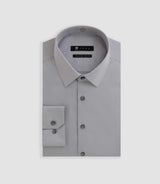 Chemise slim en satin coton gris clair SATINSLIM - IZAC