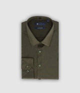 Chemise slim kaki foncé MALTE - IZAC