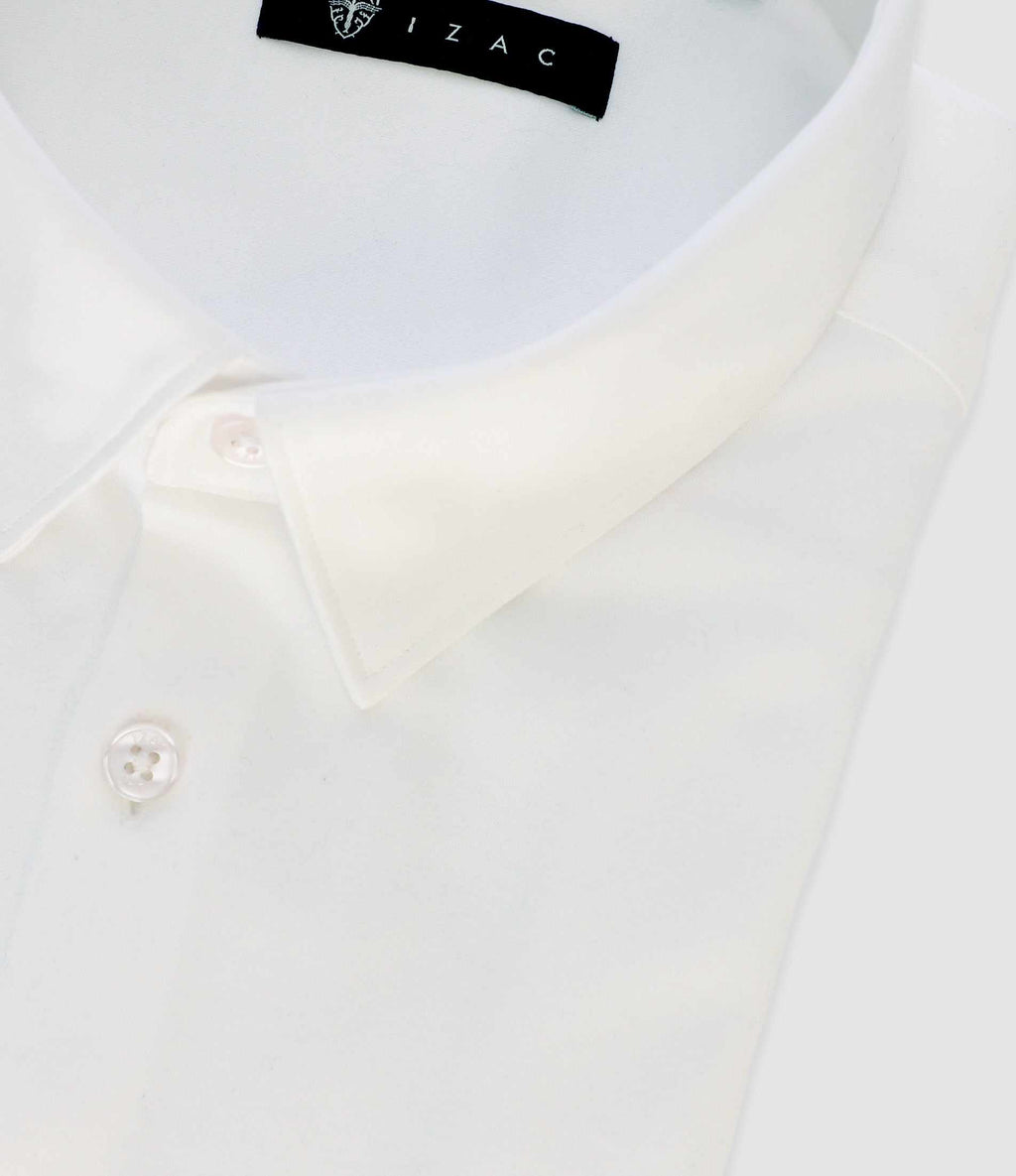 Chemise ville en maille blanche PACOME - IZAC