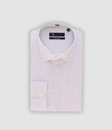 Chemise slim imprimée blanche et marine PAIGE - IZAC