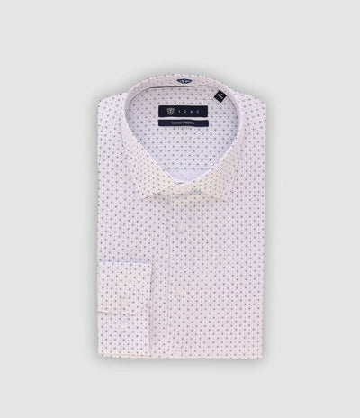 Chemise slim imprimée blanche et marine PAIGE - IZAC