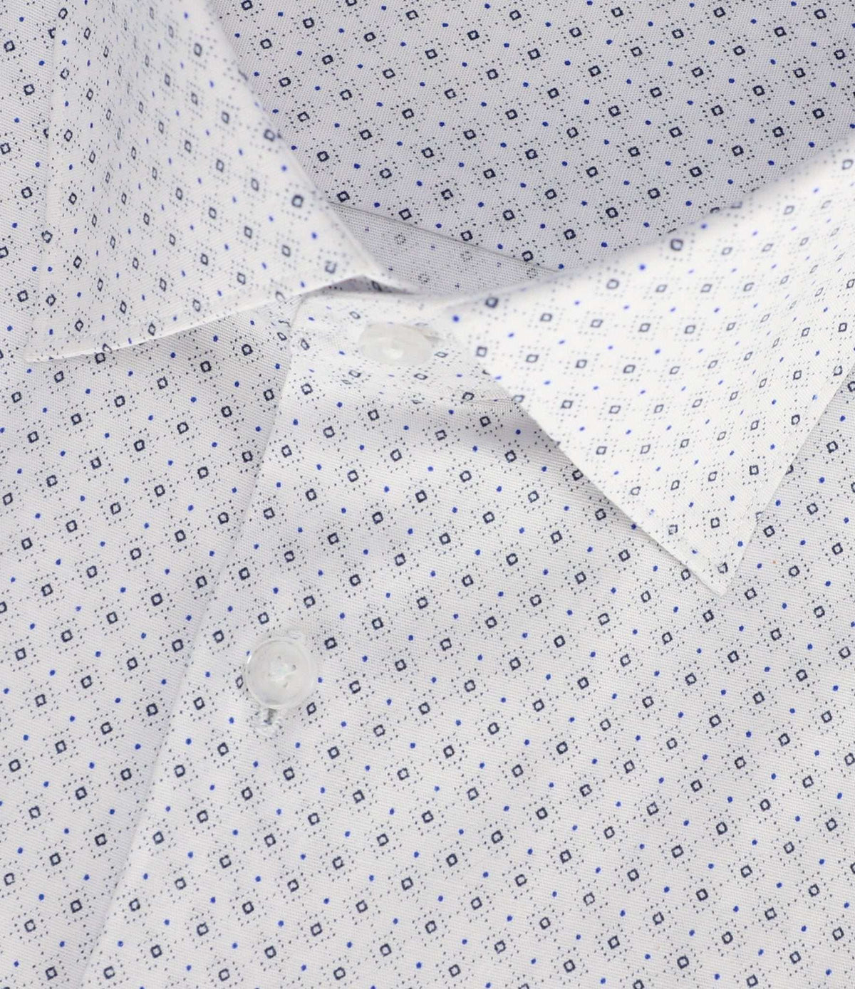 Chemise slim imprimée blanche et marine PAIGE - IZAC