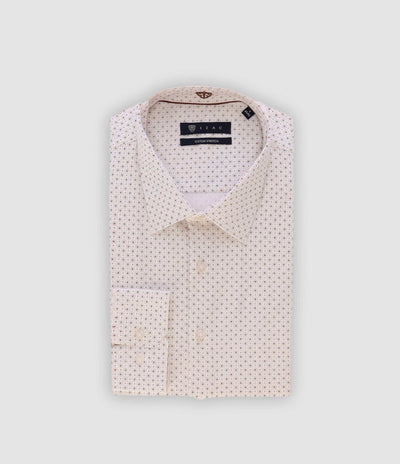Chemise ville imprimée blanc marron PAIGE - IZAC