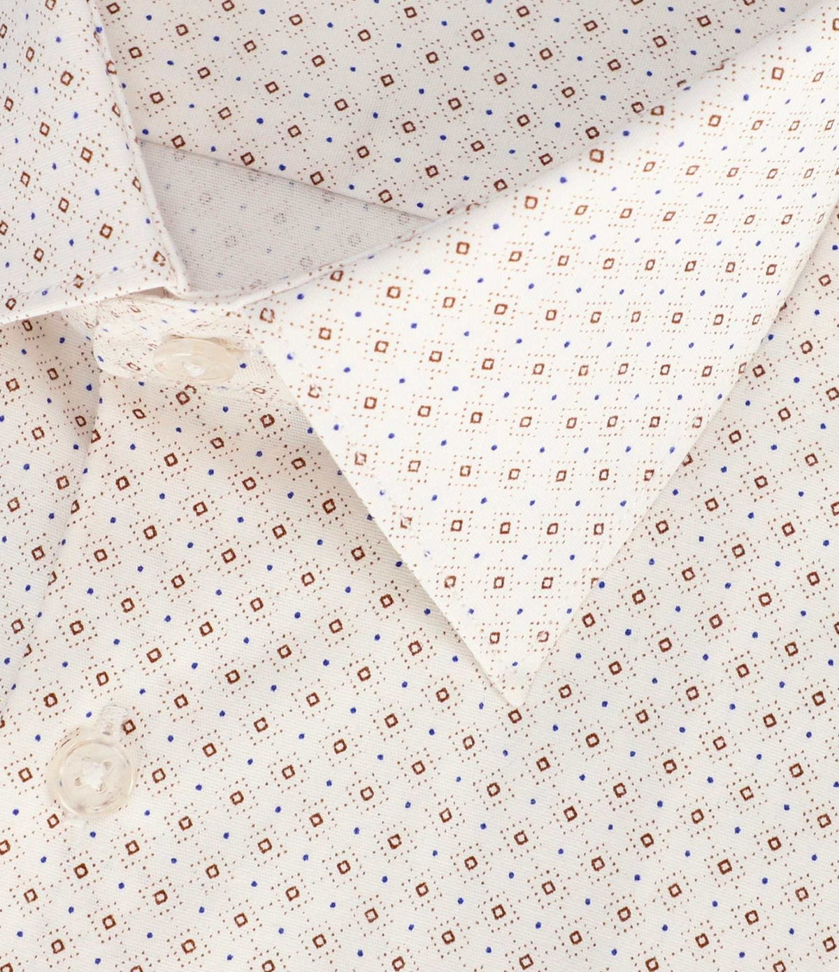 Chemise ville imprimée blanc marron PAIGE - IZAC