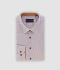 Chemise ville imprimée camel marine PALMA - IZAC