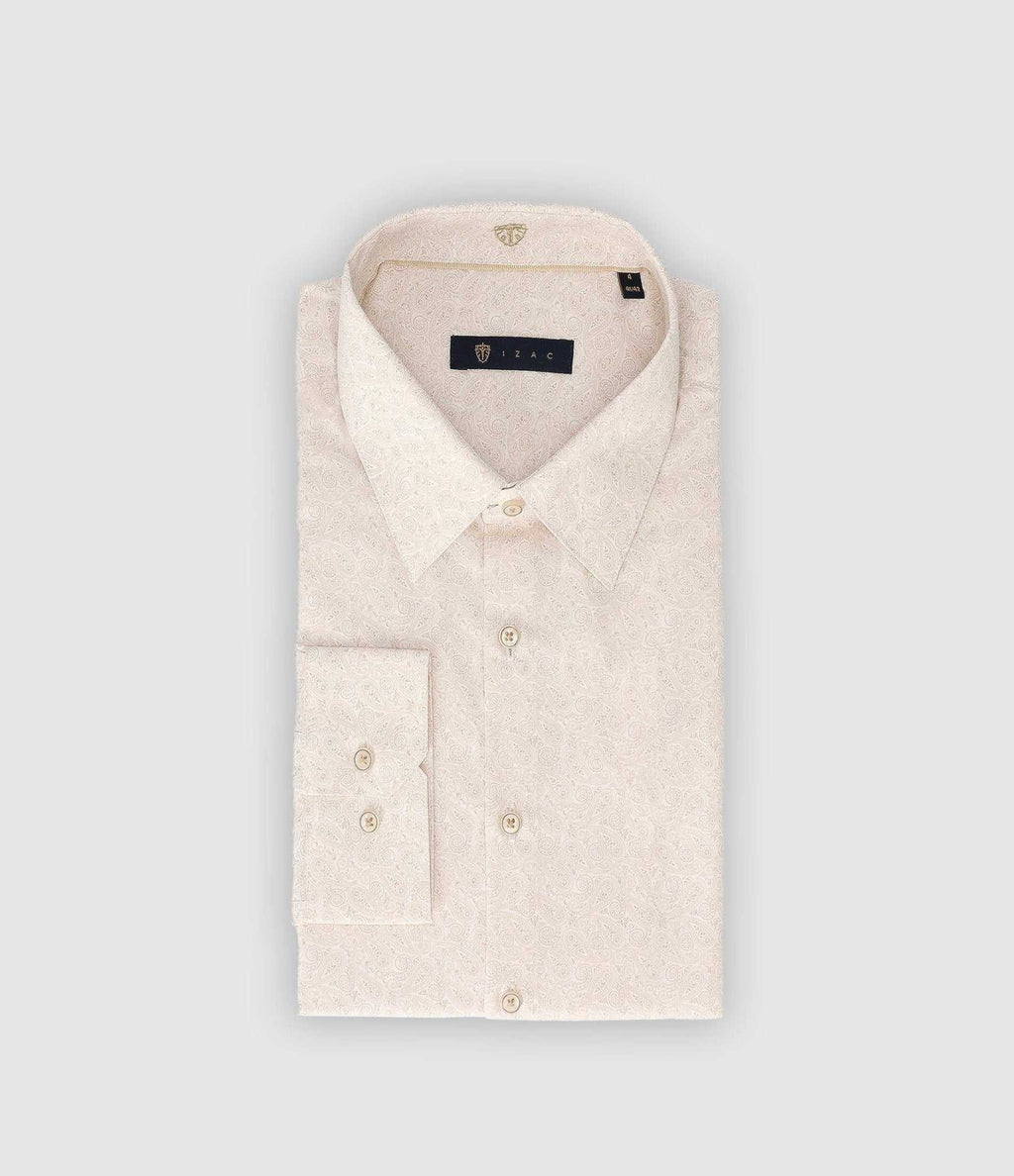 Chemise slim imprimée beige PAQUITO - IZAC