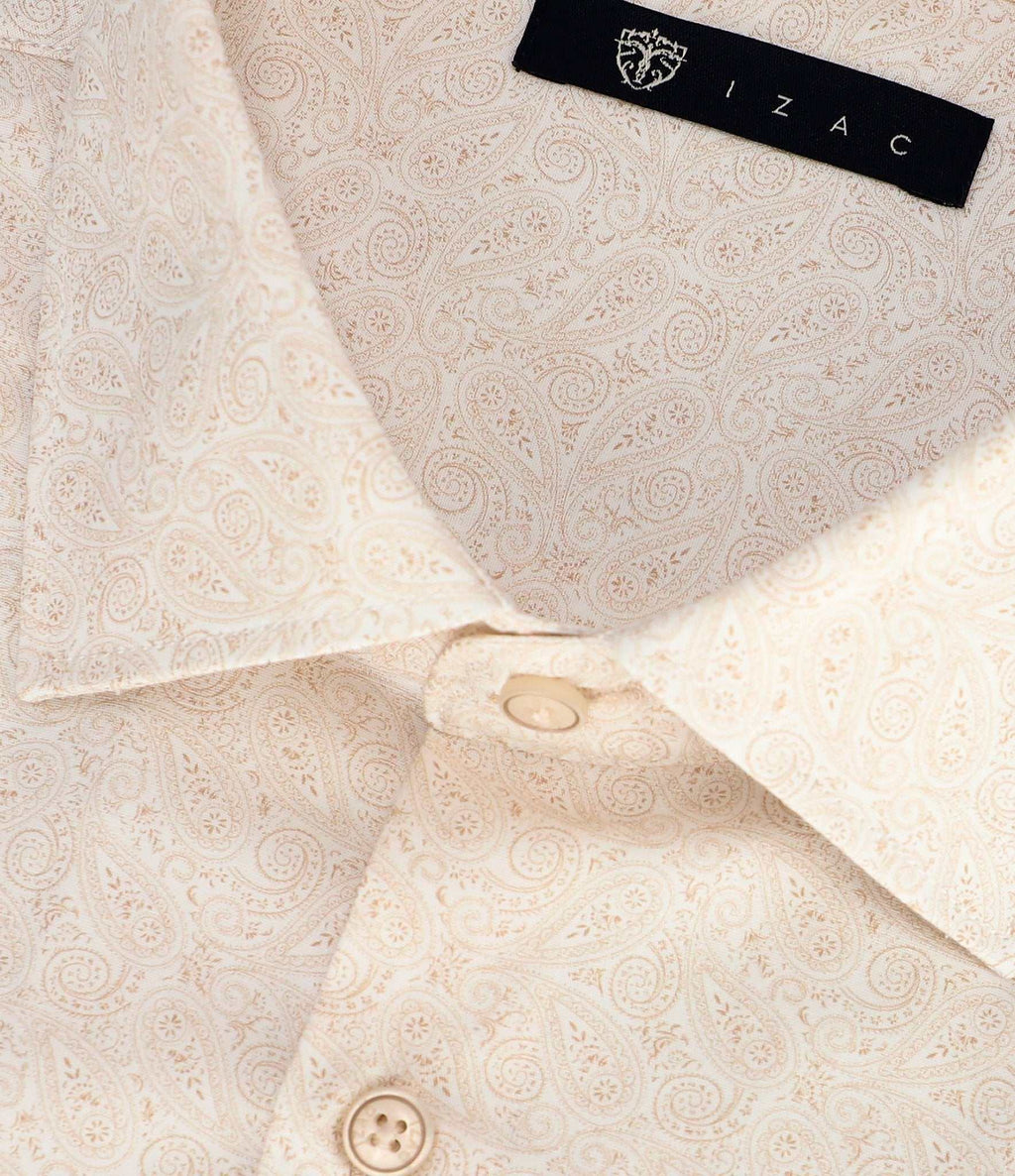 Chemise slim imprimée beige PAQUITO - IZAC