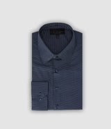 Chemise slim imprimée marine blanc PATRICE - IZAC