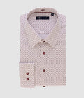 Chemise ville imprimée blanc rose bordeaux PAULBT - IZAC