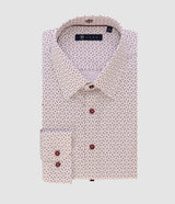 Chemise ville imprimée blanc rose bordeaux PAULBT - IZAC