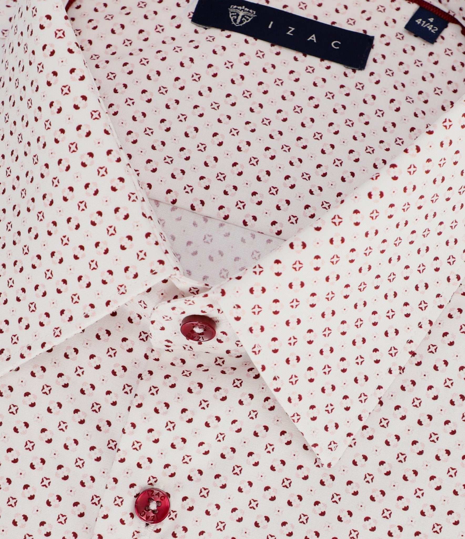 Chemise ville imprimée blanc rose bordeaux PAULBT - IZAC