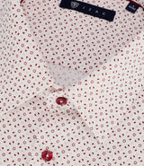 Chemise ville imprimée blanc rose bordeaux PAULBT - IZAC