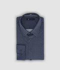 Chemise slim imprimée marine bleu gris PAUL - IZAC