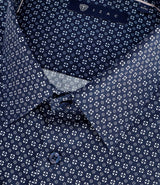 Chemise slim imprimée marine bleu gris PAUL - IZAC