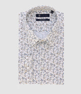 Chemise ville imprimée blanc camel bleu PHILEABT - IZAC