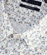Chemise ville imprimée blanc camel bleu PHILEABT - IZAC