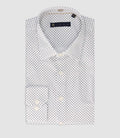 Chemise slim imprimée blanche et marine PRIMAEL - IZAC