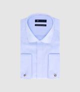 Chemise slim en satin de coton ciel SAMIXSLIM - IZAC