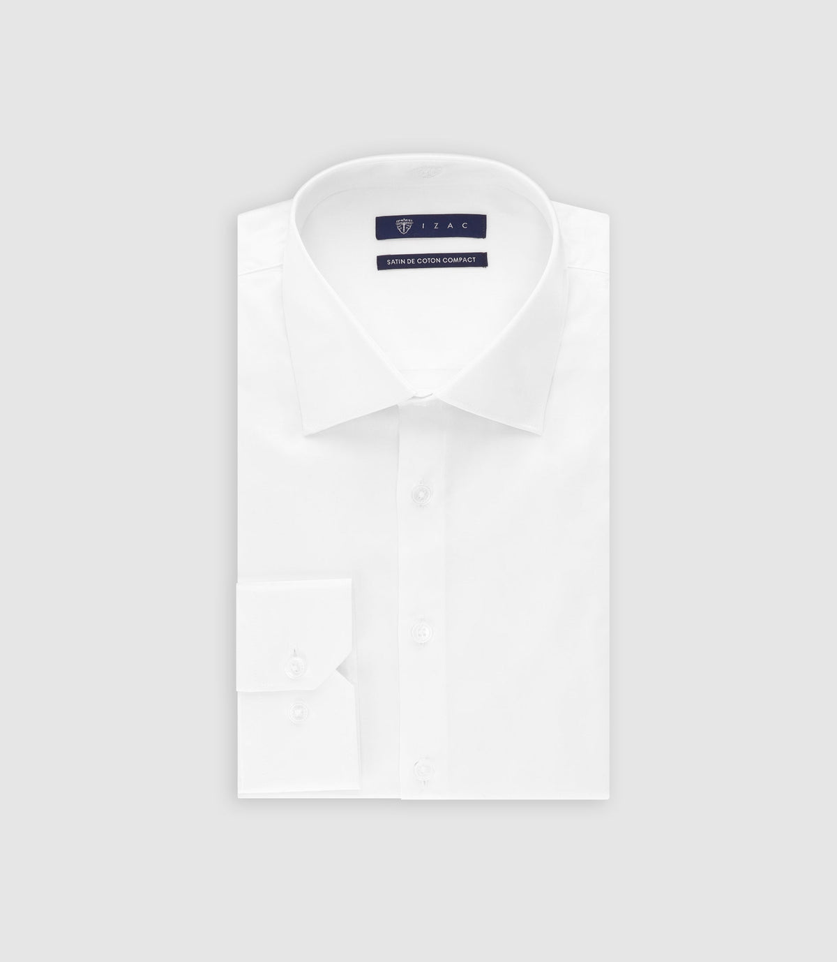 Chemise slim en satin de coton BLANC - IZAC
