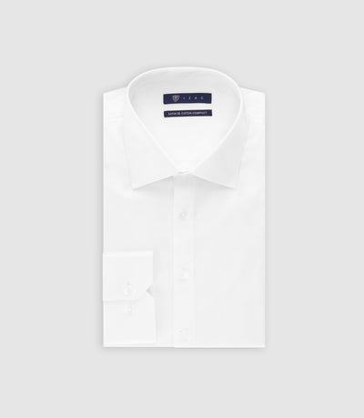 Chemise slim en satin de coton BLANC - IZAC