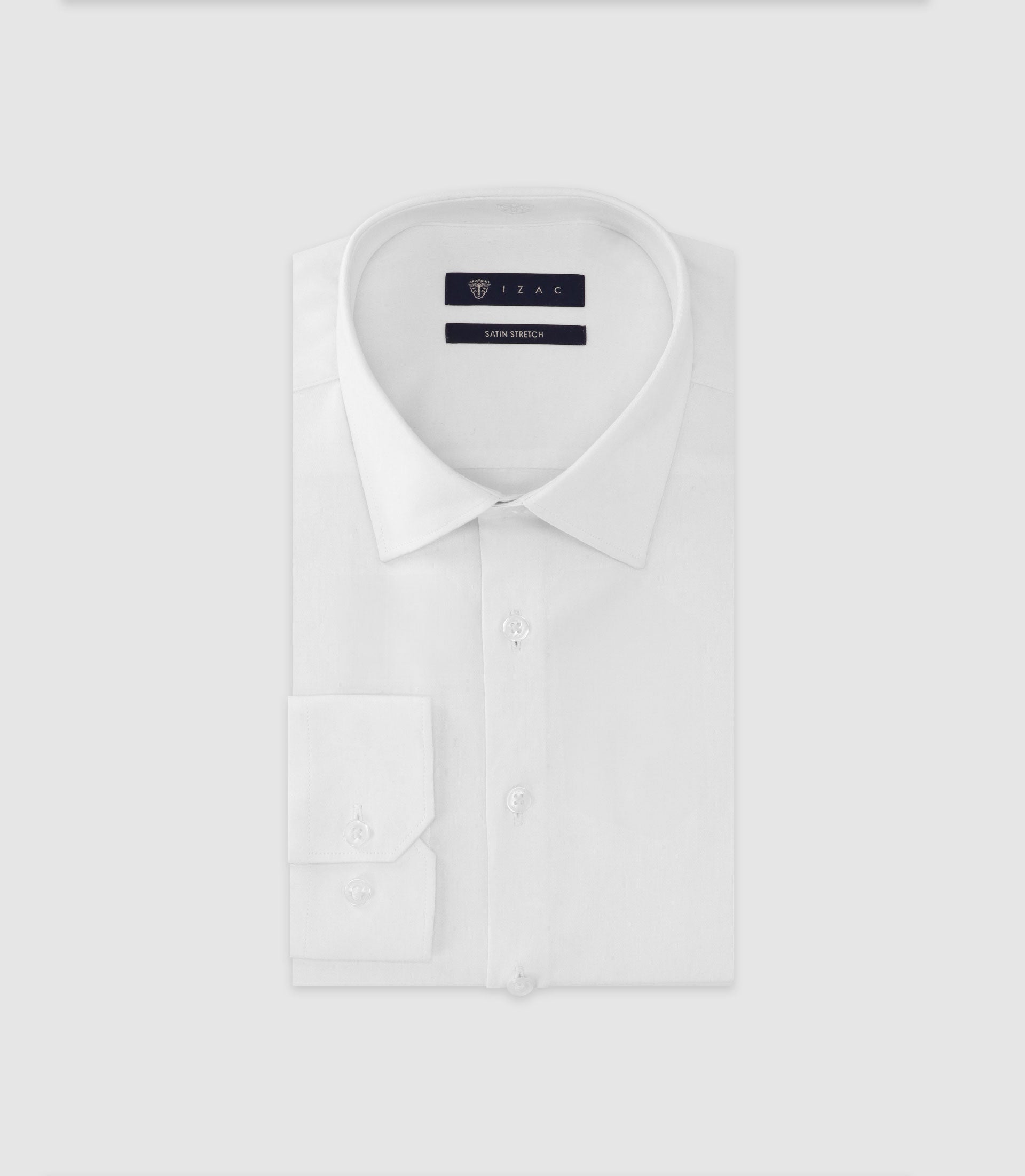Chemise en satin stretch blanche - IZAC