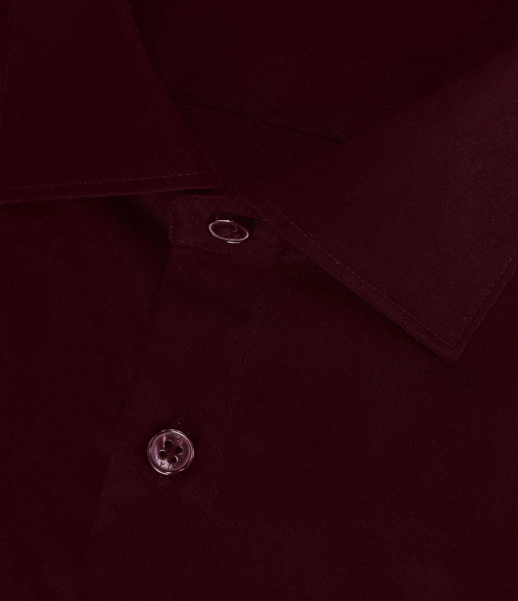 Chemise slim en satin de coton bordeaux SATINSLIM - IZAC
