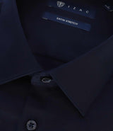 Chemise en satin stretch marine STRETCHBS - IZAC