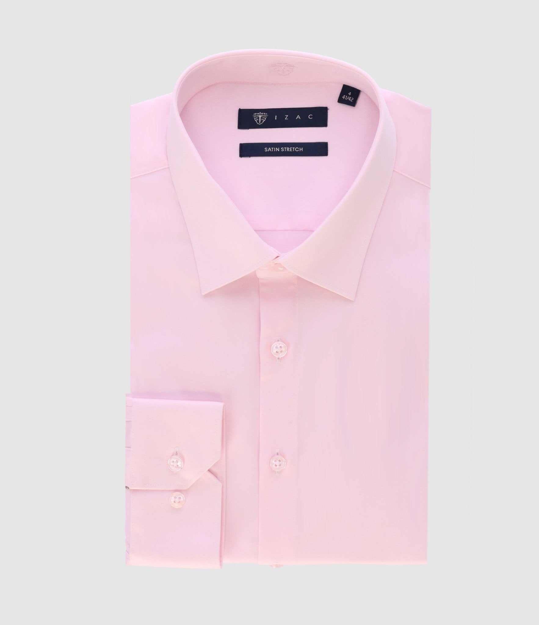 Chemise en satin stretch rose STRETCHBS - IZAC