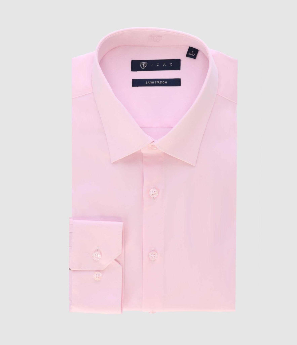 Chemise en satin stretch rose STRETCHBS - IZAC