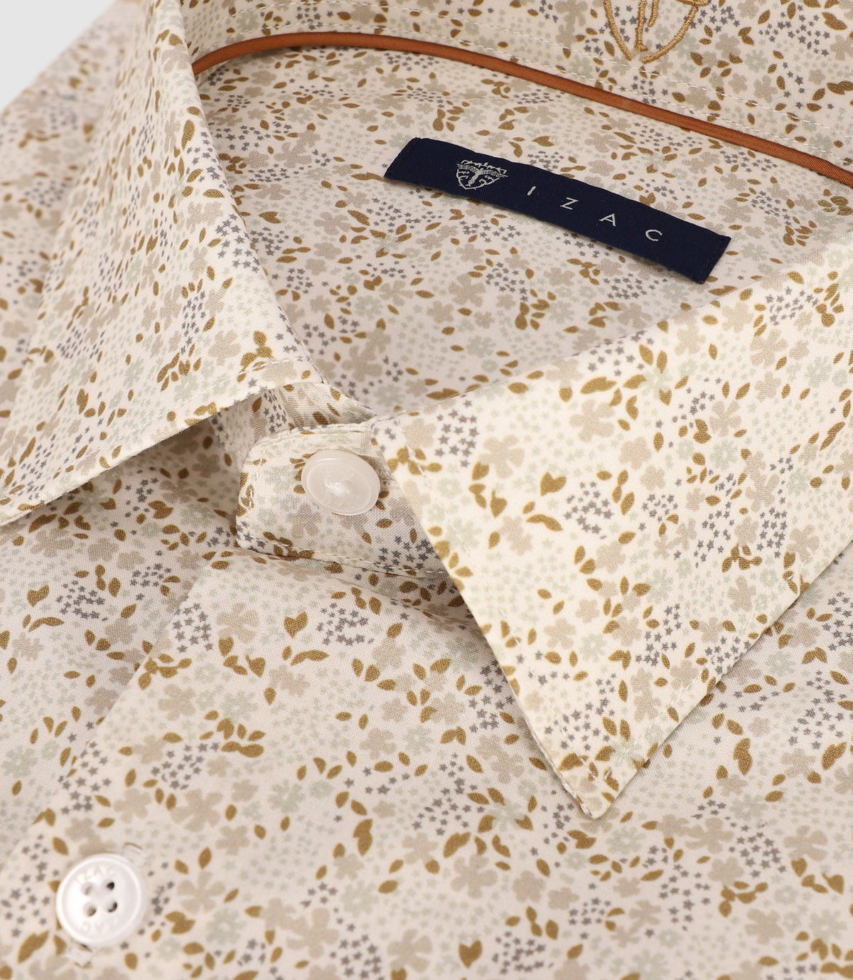 Chemise imprimée manches longues beige - IZAC