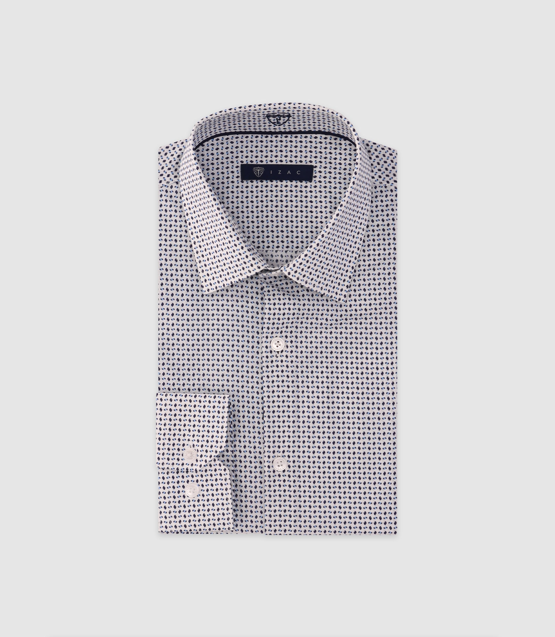 Chemise imprimée manches longues blanche - IZAC