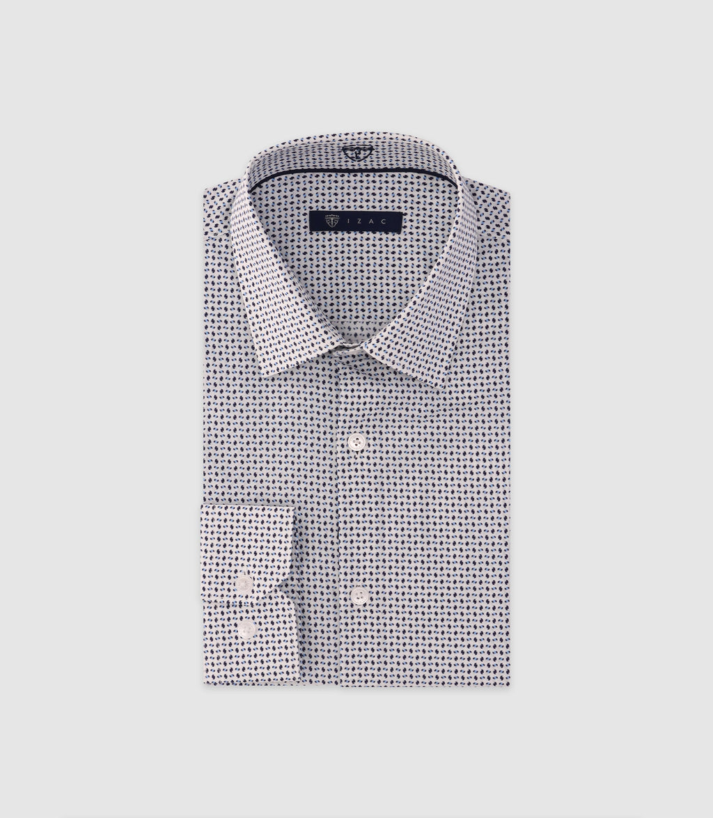 Chemise imprimée manches longues blanche - IZAC