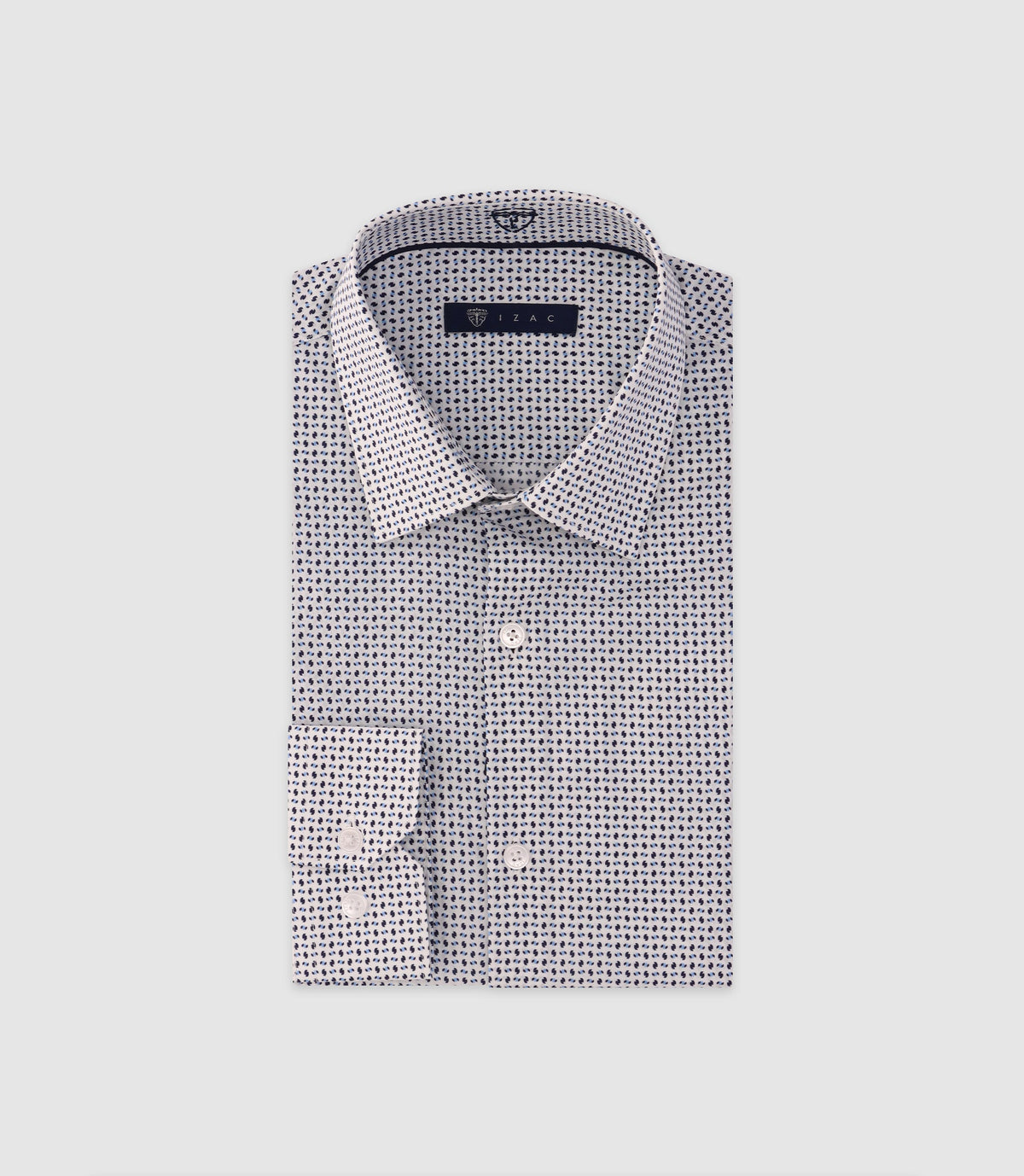 Chemise imprimée manches longues blanche - IZAC