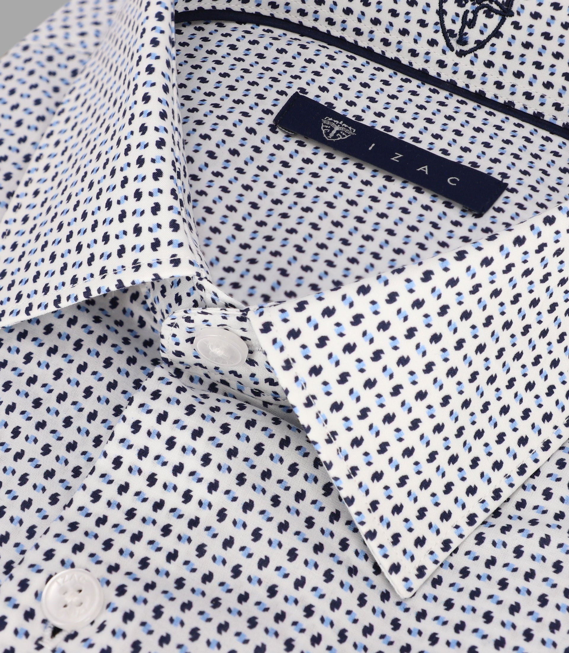 Chemise imprimée manches longues blanche - IZAC