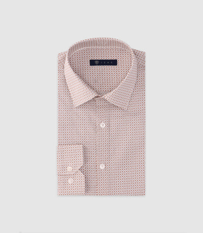 Chemise imprimée manches longues camel - IZAC