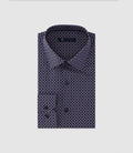 Chemise imprimée manches longues marine - IZAC