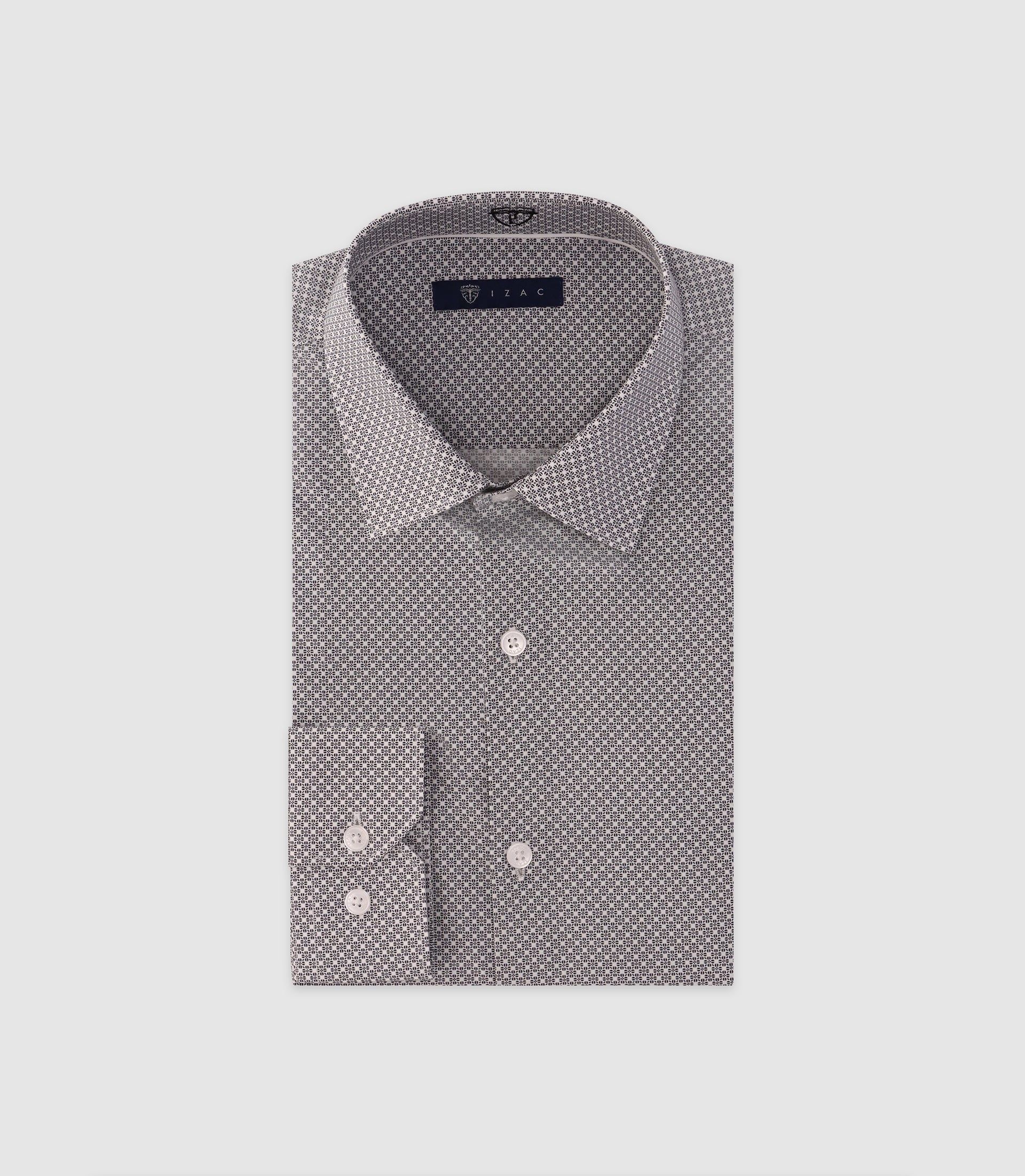 Chemise imprimée manches longues noire - IZAC