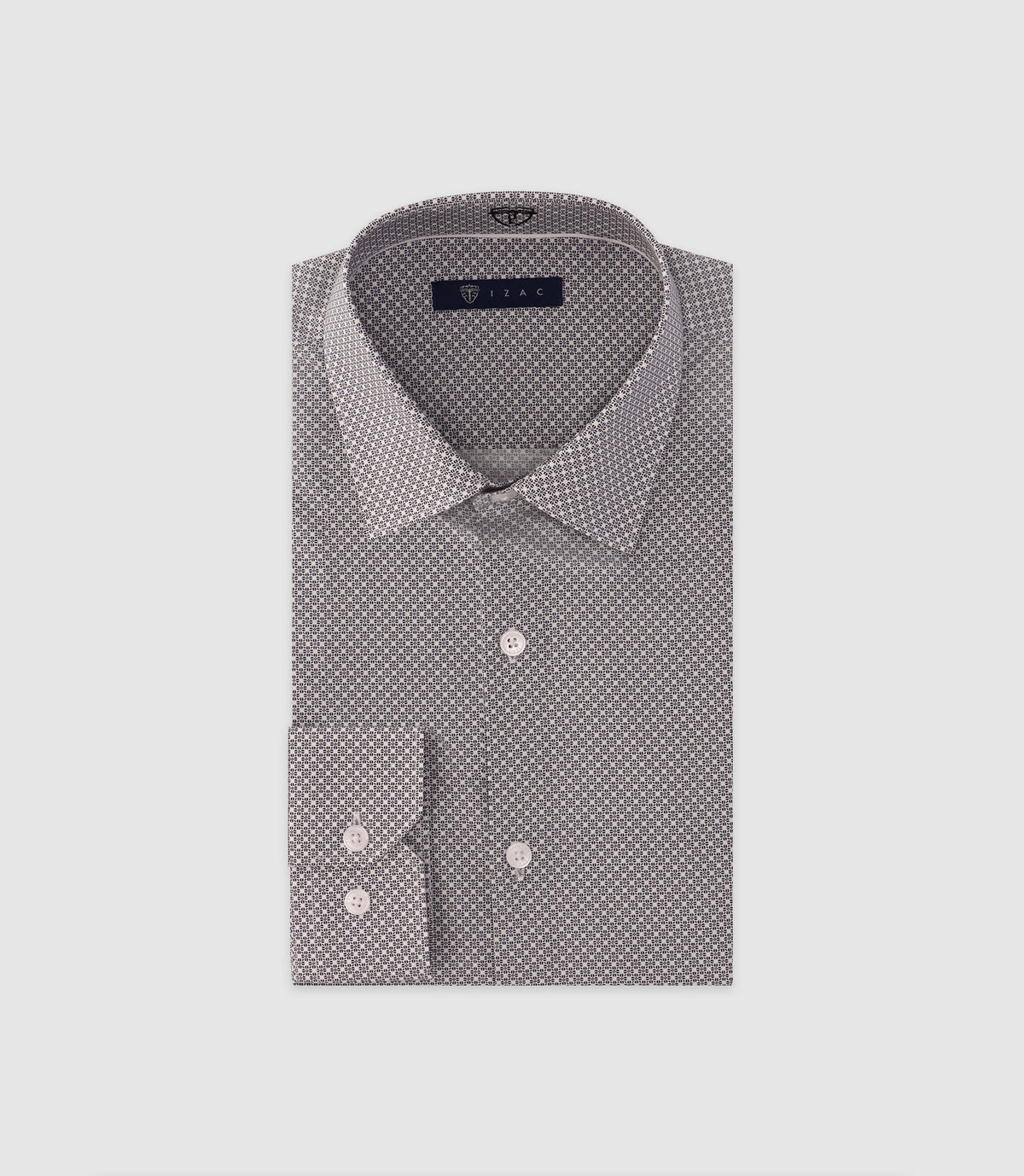 Chemise imprimée manches longues noire - IZAC
