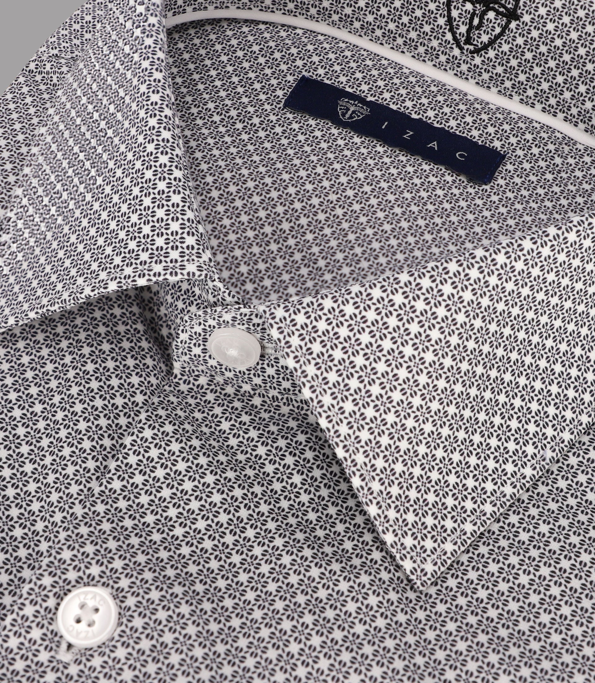 Chemise imprimée manches longues noire - IZAC