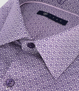 Chemise imprimée manches longues violette - IZAC