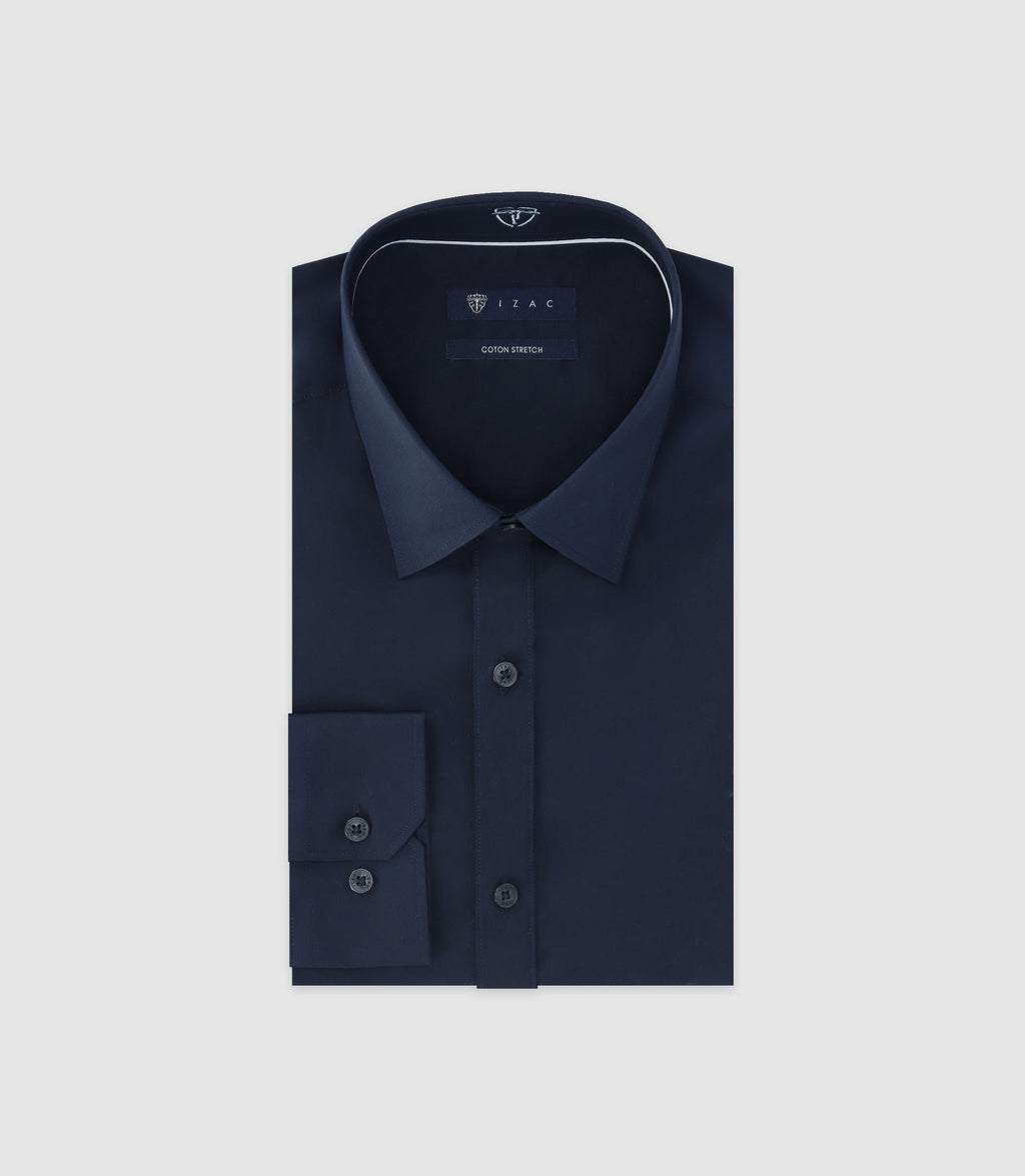 Chemise unie marine - IZAC
