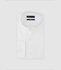 Chemise col mao en satin blanche - IZAC