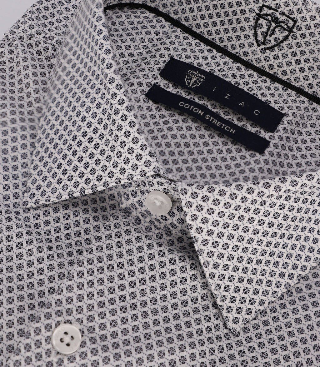 Chemise à micro motifs noire - IZAC