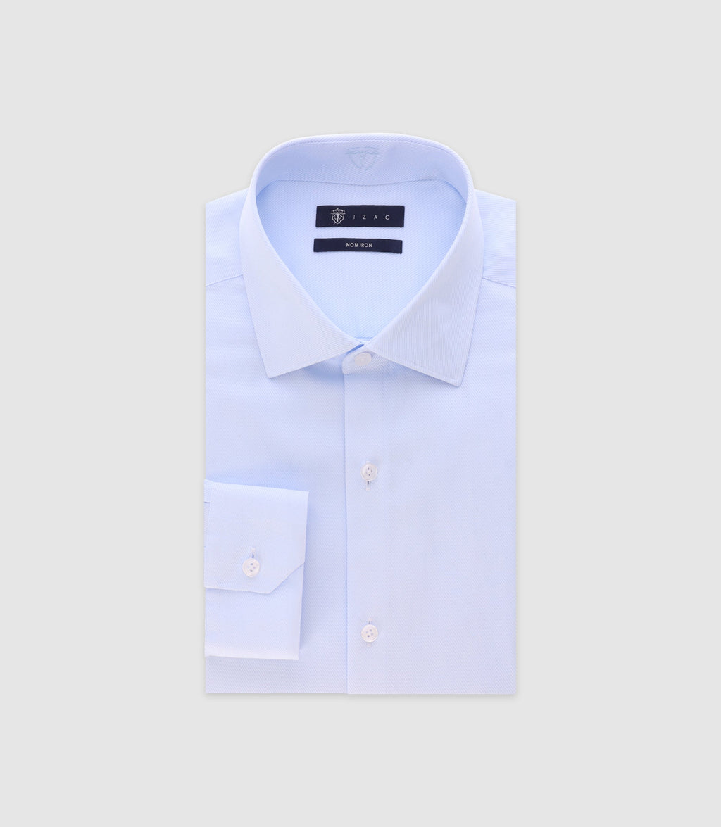 Chemise twill infroissable ciel - IZAC