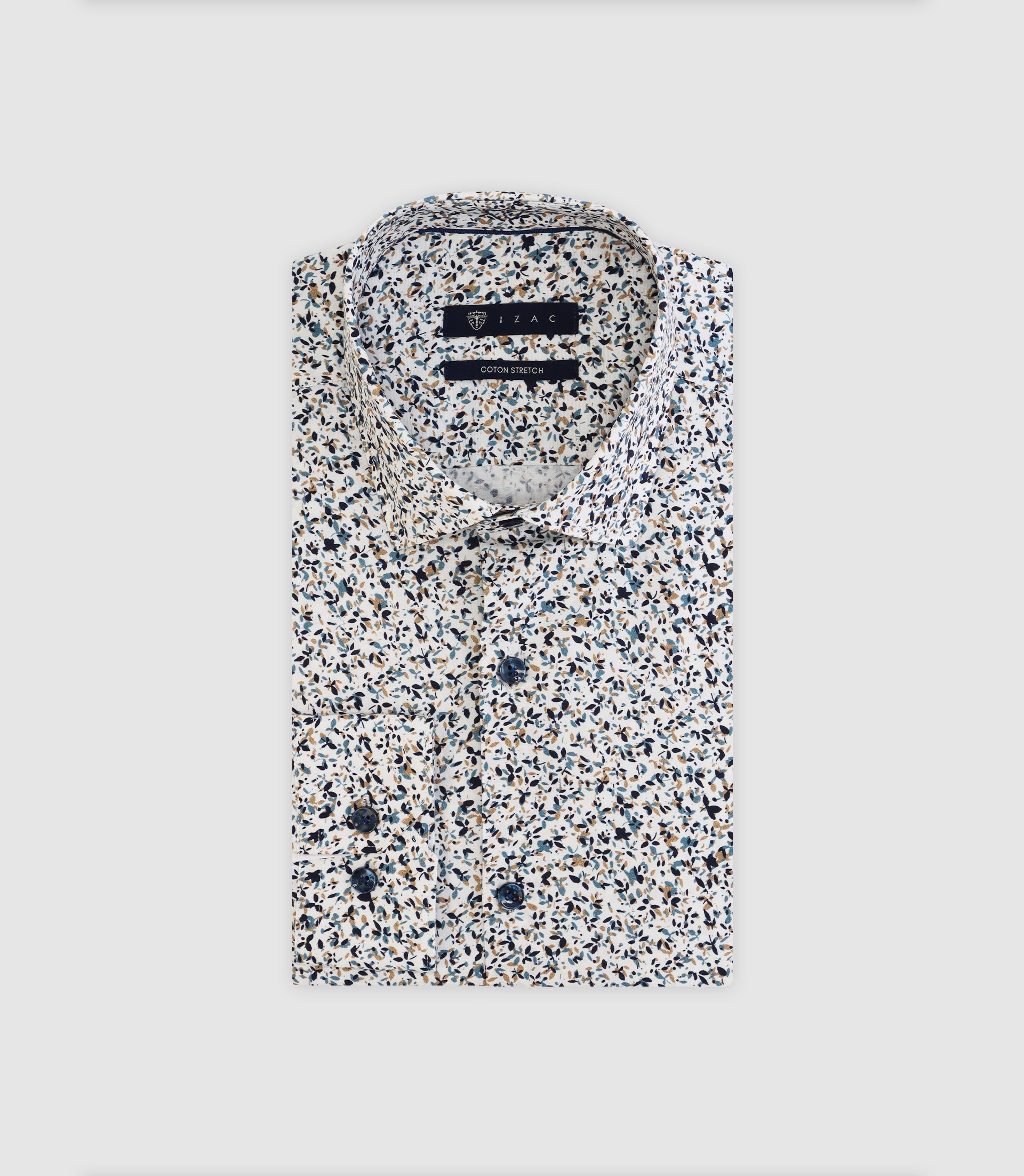Chemise fleurie marine - IZAC