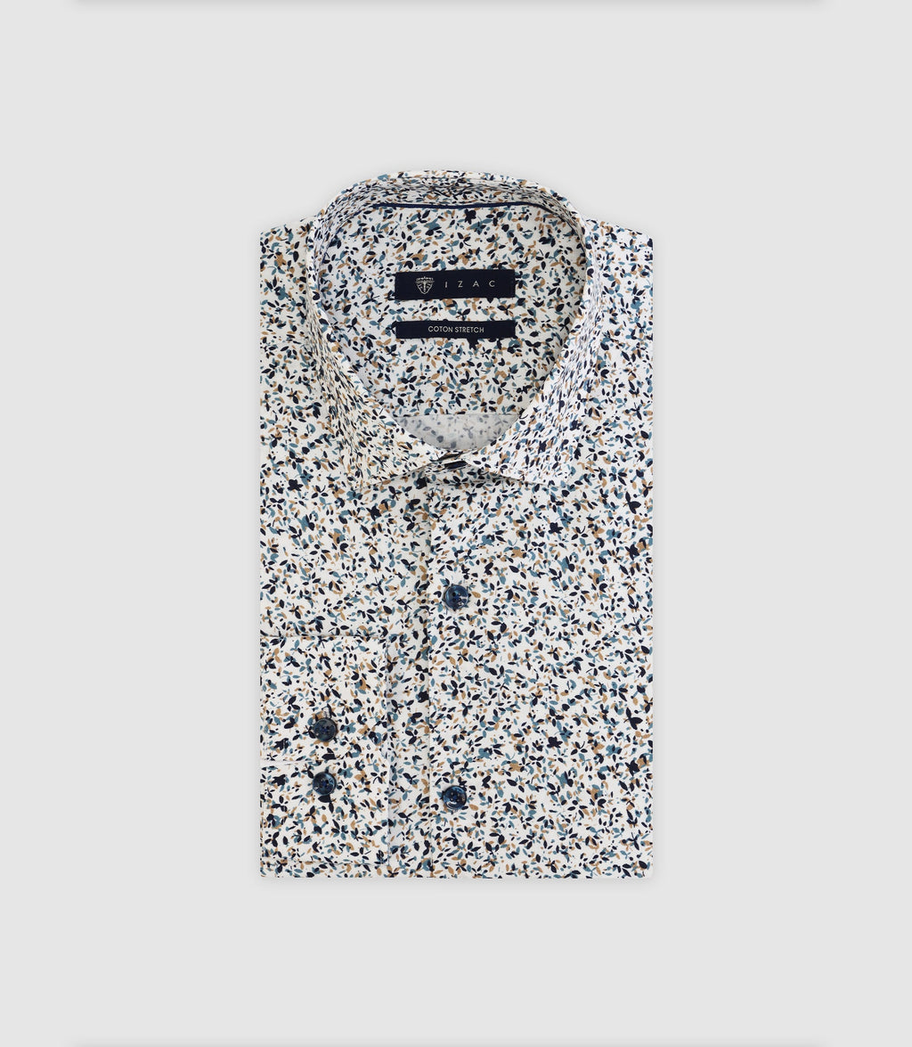 Chemise fleurie marine - IZAC