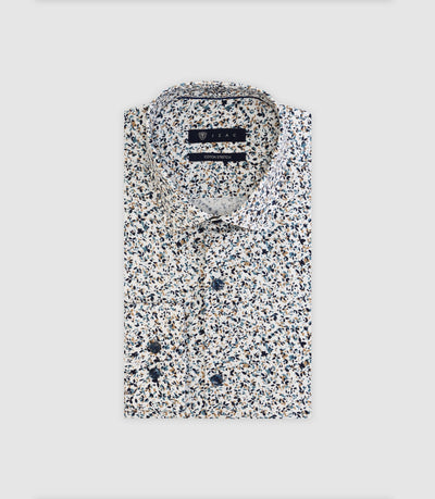 Chemise fleurie marine - IZAC